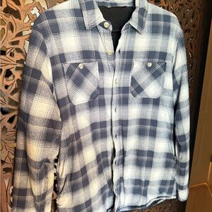 Travis Mathew Navy and White Plaid Shirt